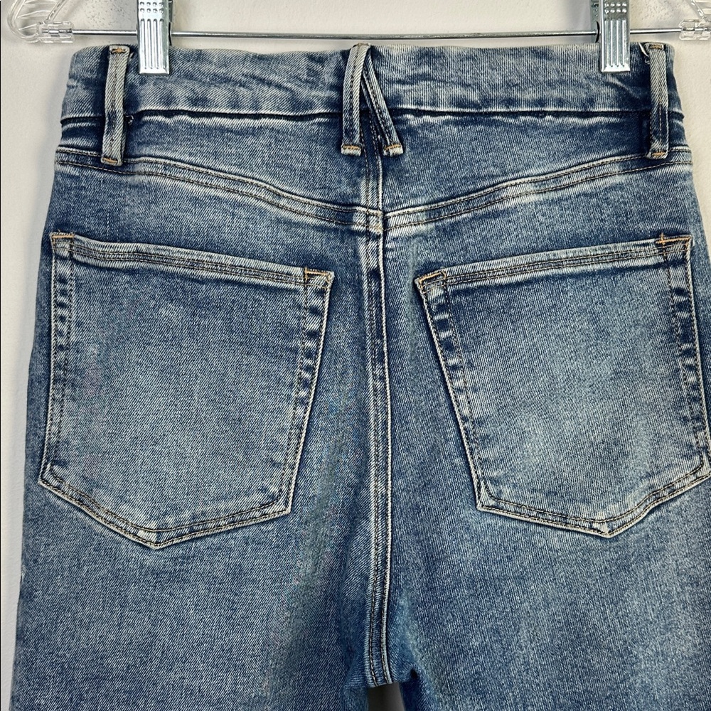 Good American Good Curve Exposed Button High Rise Straight Leg Jean Stretch 6/28 - Picture 12 of 16